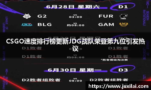 CSGO速度排行榜更新JDG战队荣登第九位引发热议